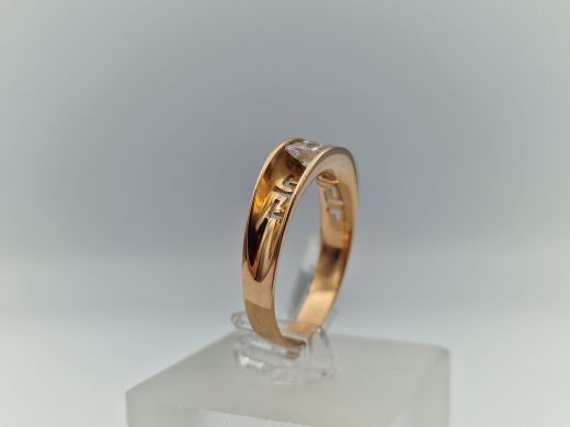 Zelta gredzens ar cirkoniju, 3.03 g, izm. 19