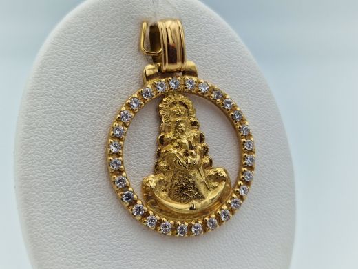 Золотой кулон с цирконом, 9.3 г
