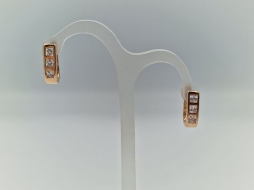 Zelta auskari ar cirkoniju, 2.91 g