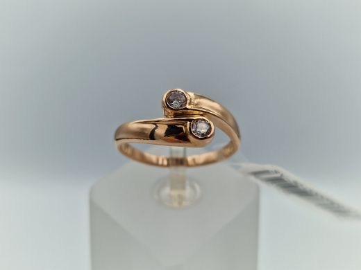 Zelta gredzens ar cirkoniju, 3.39 g, izm. 19