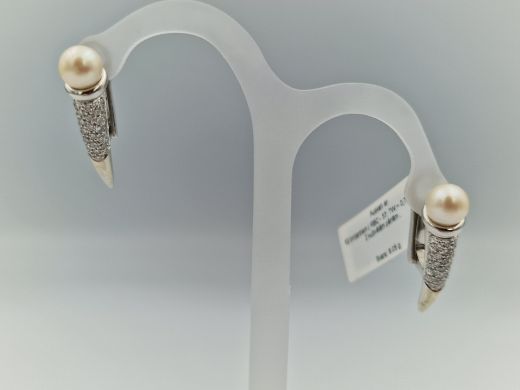 Zelta auskari ar briljantu, 8.05 g