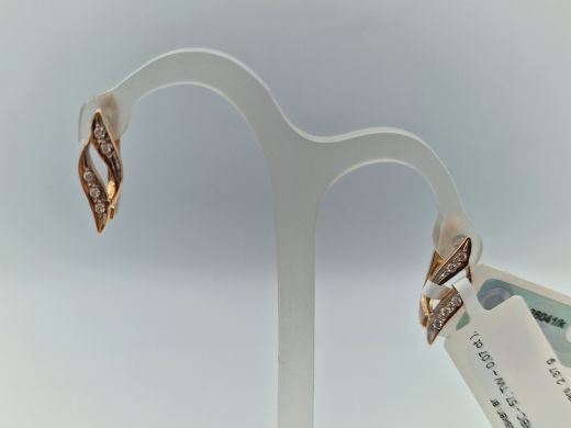 Золотые серьги с бриллиантом, 2.37 г