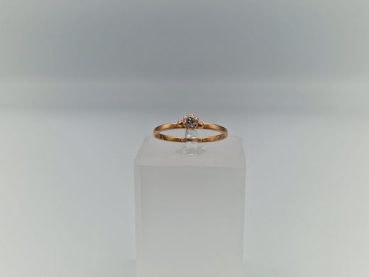 Zelta gredzens ar cirkoniju, 1.27 g, izm. 19