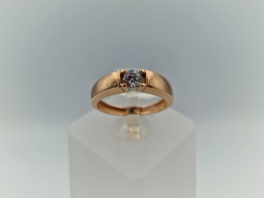 Zelta gredzens ar cirkoniju, 2.12 g, izm. 15.5