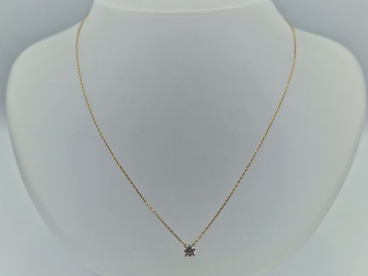 Zelta ķēdīte ar cirkoniju, 1.24 g, izm. 45