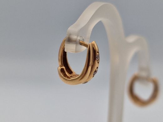 Zelta auskari ar cirkoniju, 2.24 g