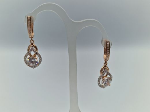 Zelta auskari ar cirkoniju, 4.35 g