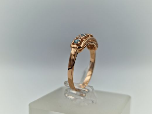 Zelta gredzens ar cirkoniju, 2.15 g, izm. 17