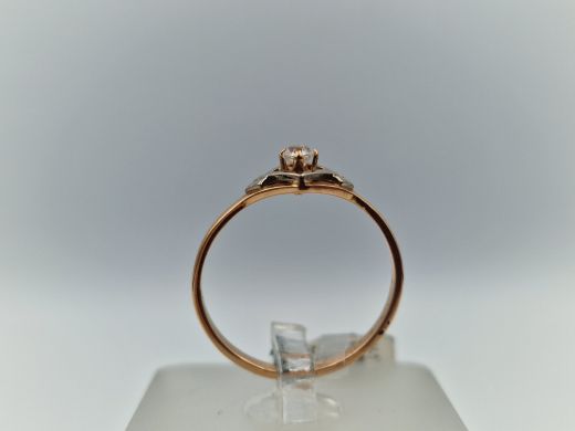 Золотое кольцо с цирконом, 1.84 г, разм. 18