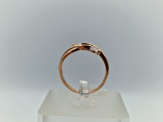 Zelta gredzens ar cirkoniju, 2 g, izm. 16.5