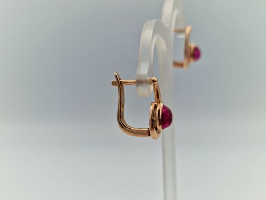 Золотые серьги с кораллом, 3.63 г