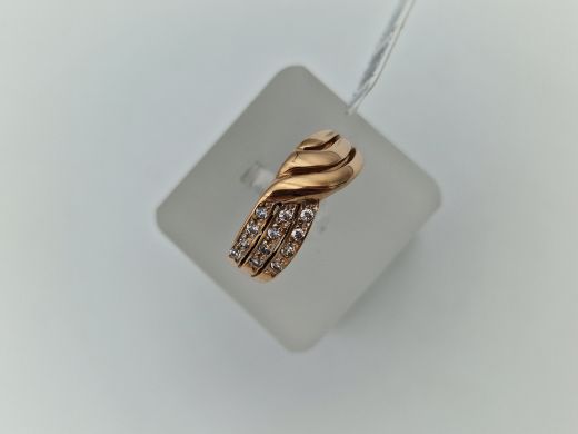 Zelta gredzens ar cirkoniju, 4.63 g, izm. 18