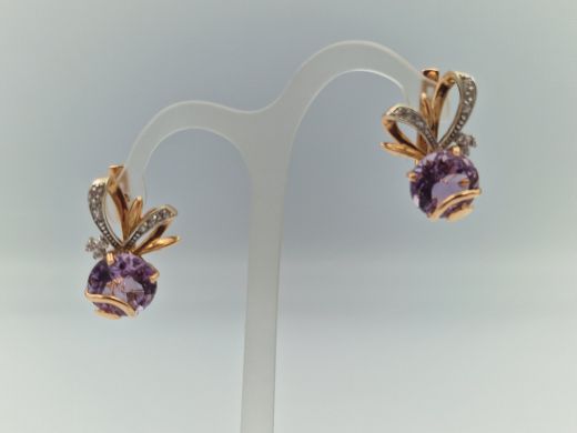 Zelta auskari ar cirkoniju, 7.58 g