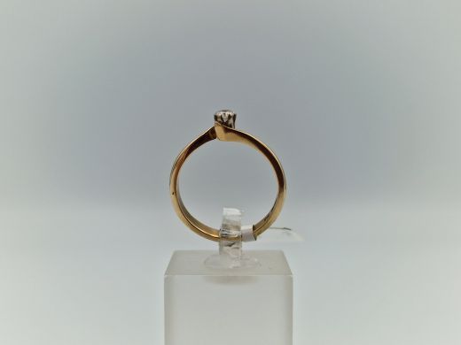 Zelta gredzens ar briljantu, 2.09 g, izm. 16.5