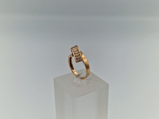 Zelta gredzens ar cirkoniju, 3.48 g, izm. 17