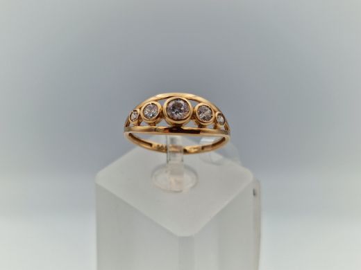 Zelta gredzens ar cirkoniju, 1.99 g, izm. 17.5