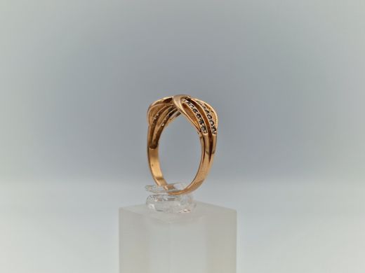 Золотое кольцо с цирконом, 3.57 г, разм. 19