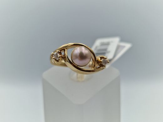 Zelta gredzens ar briljantu, 5.25 g, izm. 17