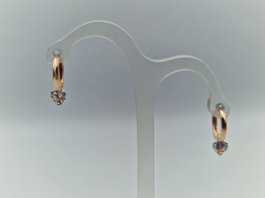 Золотые серьги с цирконом, 1.39 г