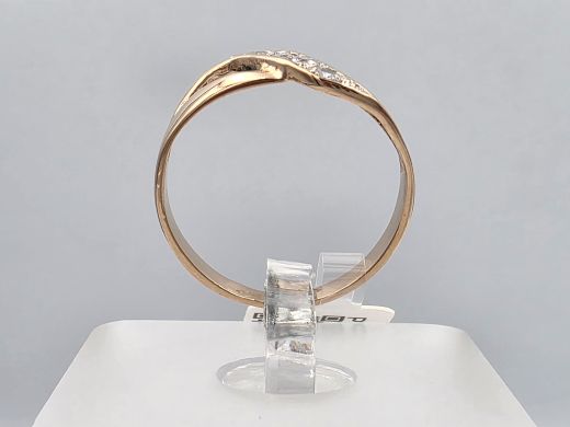 Gold ring with zircon, 1.83 g, size 16