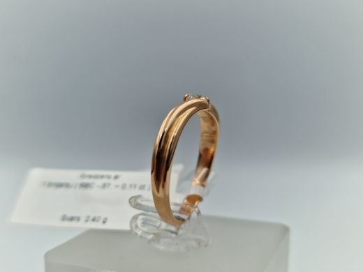 Zelta gredzens ar briljantu, 2.4 g, izm. 16.5