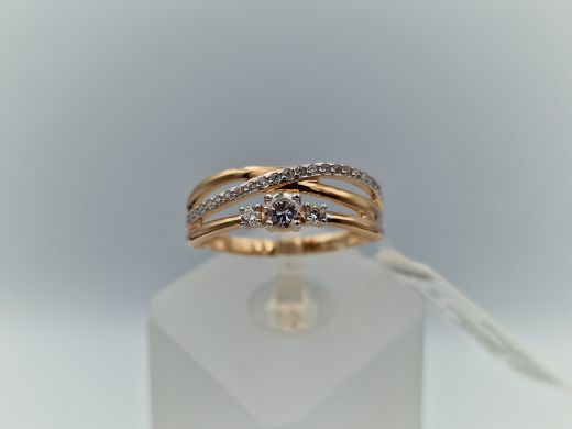 Zelta gredzens ar cirkoniju, 1.96 g, izm. 17