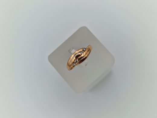 Zelta gredzens ar cirkoniju, 1.51 g, izm. 16.5