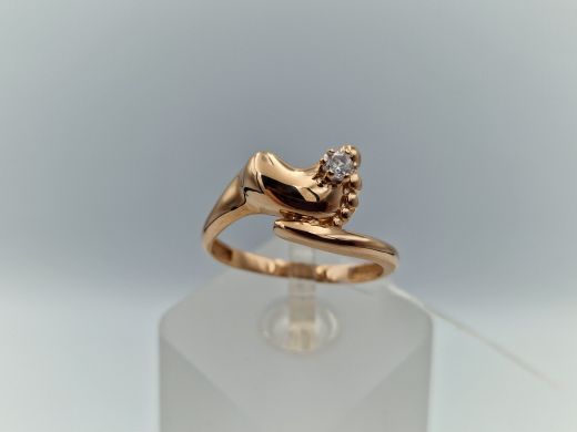 Zelta gredzens ar cirkoniju, 2.13 g, izm. 18.2