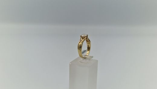 Zelta gredzens ar cirkoniju, 2.53 g, izm. 16.5