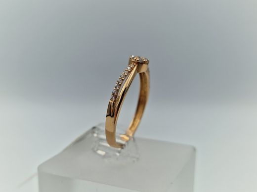 Zelta gredzens ar cirkoniju, 1.54 g, izm. 18.5