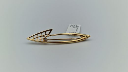 Золотая брошь с цирконом, 3.7 г