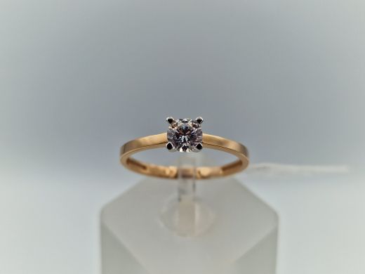 Zelta gredzens ar cirkoniju, 1.7 g, izm. 18