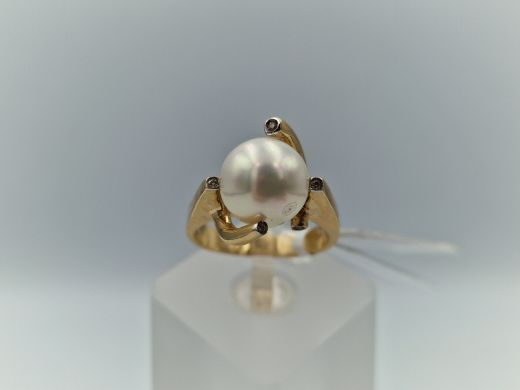 Zelta gredzens ar briljantu, 7.18 g, izm. 17.5