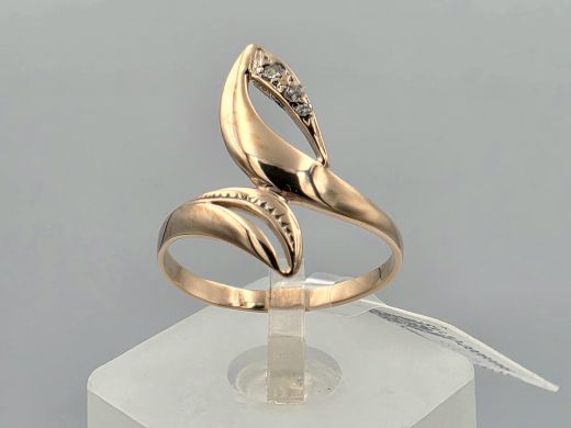 Gold ring with zircon, 2.02 g, size 18