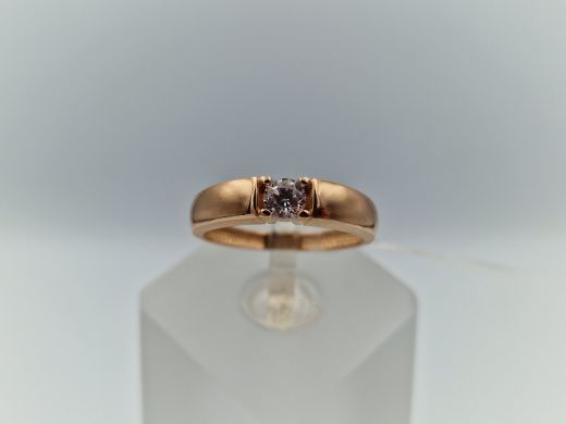 Zelta gredzens ar cirkoniju, 2.33 g, izm. 16.5