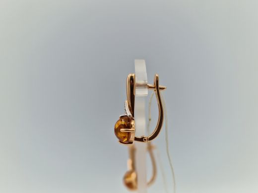 Zelta auskari ar dzintaru, 2.84 g