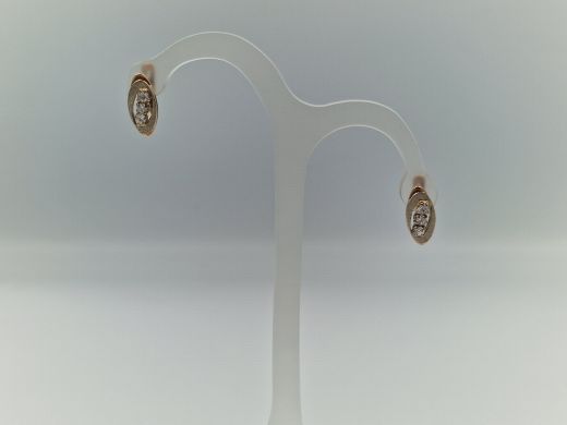 Zelta auskari ar cirkoniju, 3.76 g