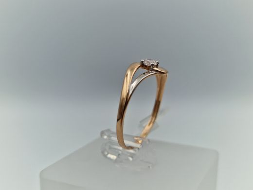 Zelta gredzens ar cirkoniju, 1.08 g, izm. 19