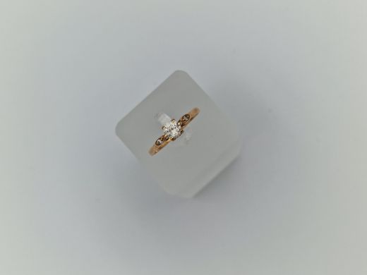 Zelta gredzens ar cirkoniju, 1.72 g, izm. 18