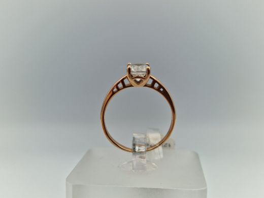 Zelta gredzens ar cirkoniju, 1.85 g, izm. 16.2