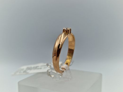 Zelta gredzens ar briljantu, 2.45 g, izm. 17