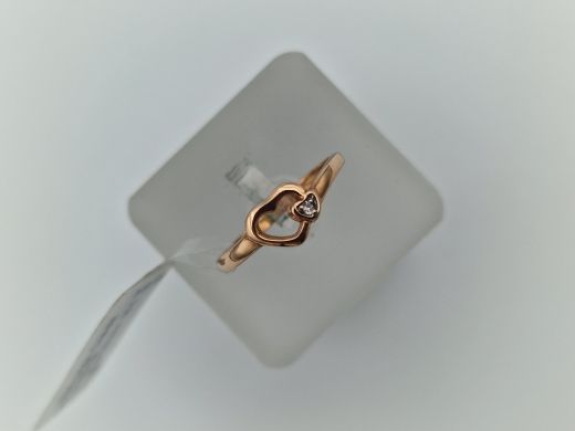 Zelta gredzens ar cirkoniju, 1.21 g, izm. 16.5