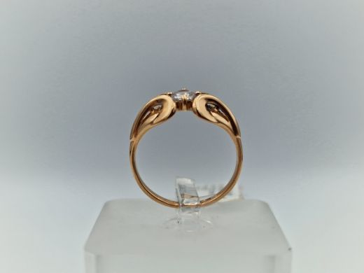 Zelta gredzens ar cirkoniju, 1.85 g, izm. 16.5