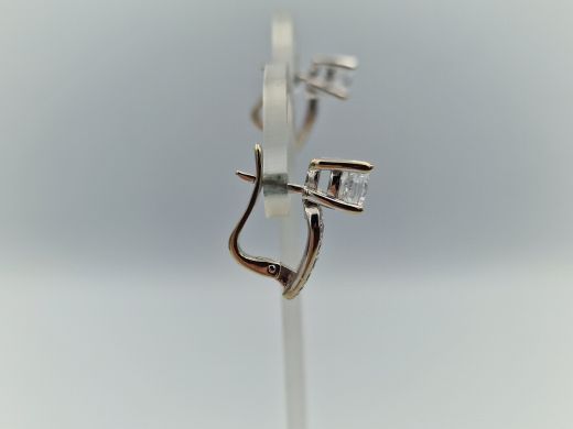 Золотые серьги с цирконом, 5.64 г