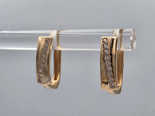 Золотые серьги с цирконом, 1.69 г