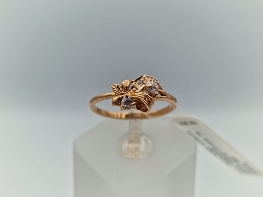 Zelta gredzens ar cirkoniju, 2.02 g, izm. 18