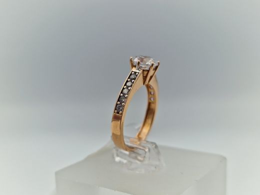 Zelta gredzens ar cirkoniju, 2.11 g, izm. 15