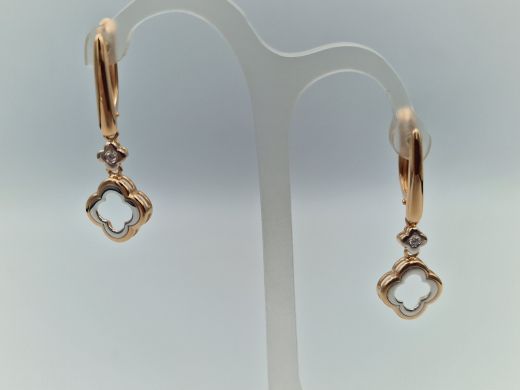 Zelta auskari ar cirkoniju, 3.19 g