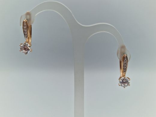 Zelta auskari ar cirkoniju, 2.37 g