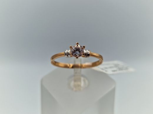 Zelta gredzens ar cirkoniju, 1.42 g, izm. 18.5